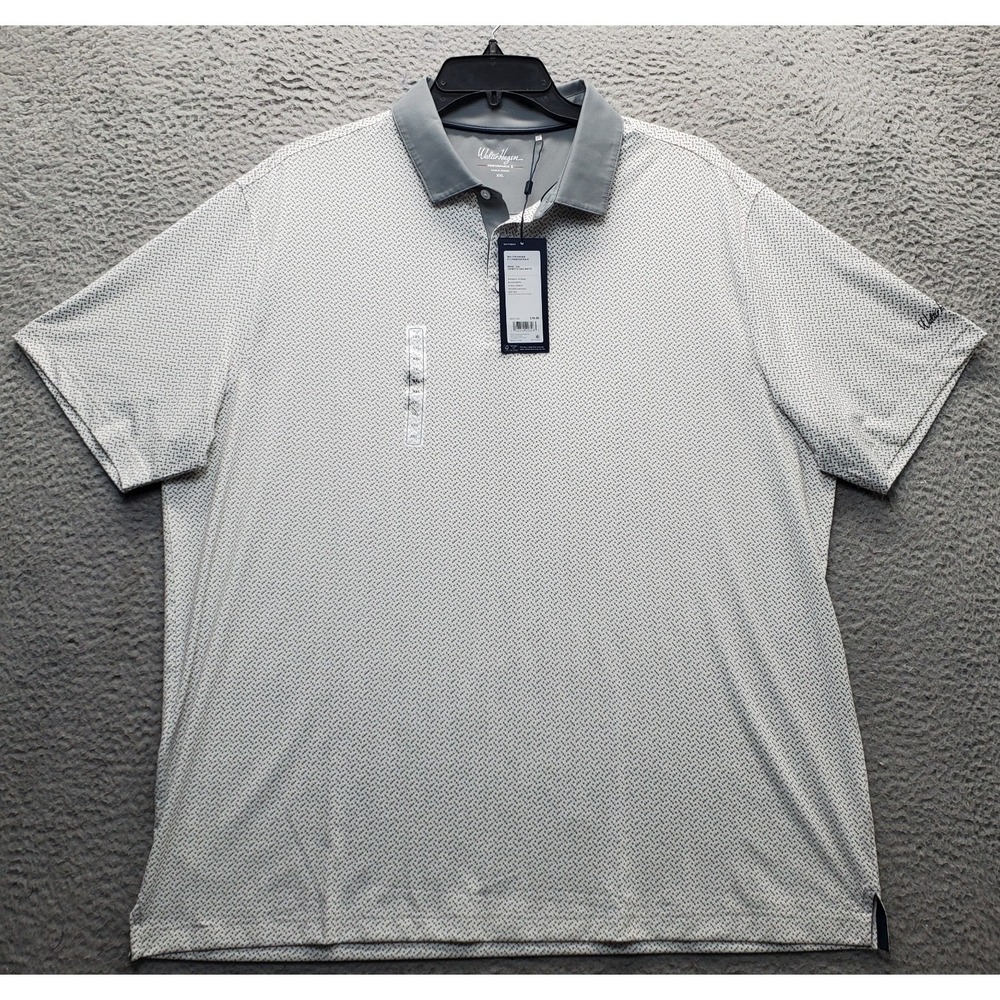 Walter Hagen‎ Golf Polo Shirt Mens XXL Multi Confetti Geo Print Stretch UPF 50+